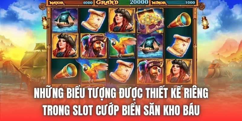 Những biểu tượng được thiết kế riêng trong slot cướp biển săn kho báu